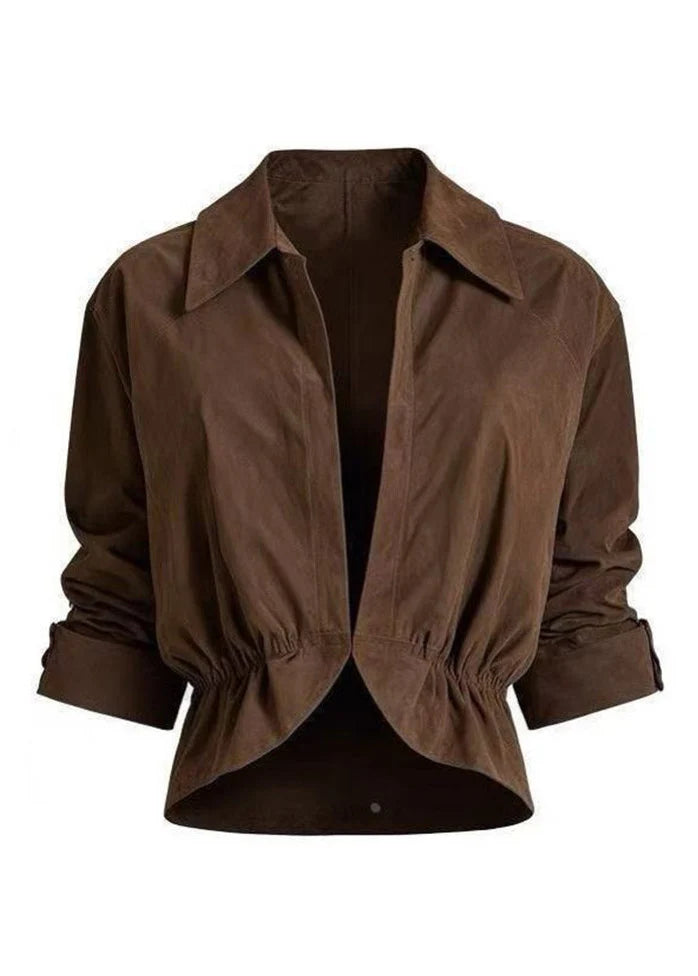 Women's Vintage Coat Peter Pan Collar Wrinkled Style 2