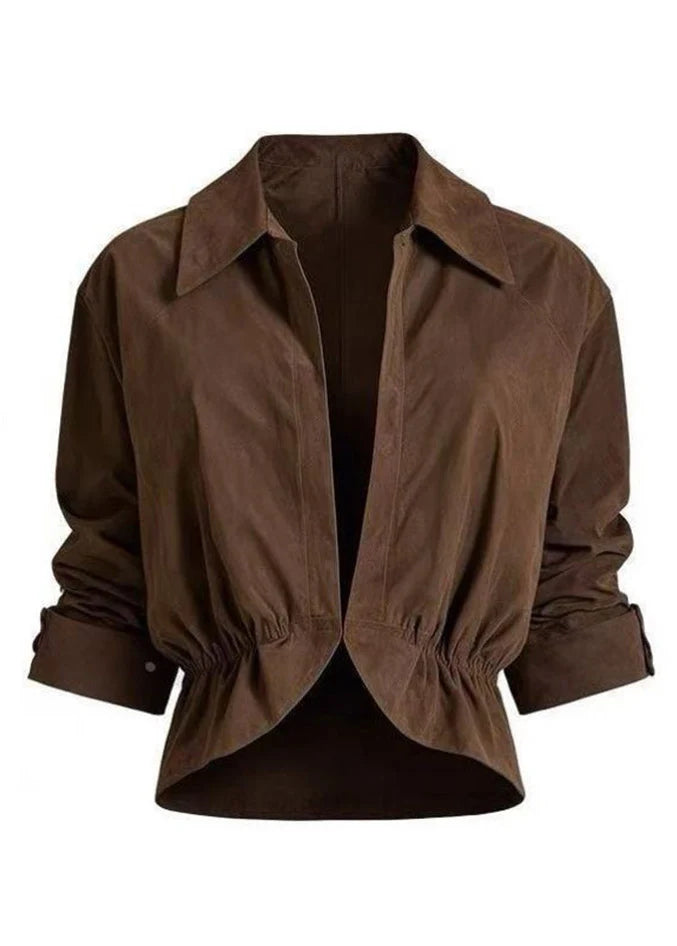Women's Vintage Coat Peter Pan Collar Wrinkled Style 4