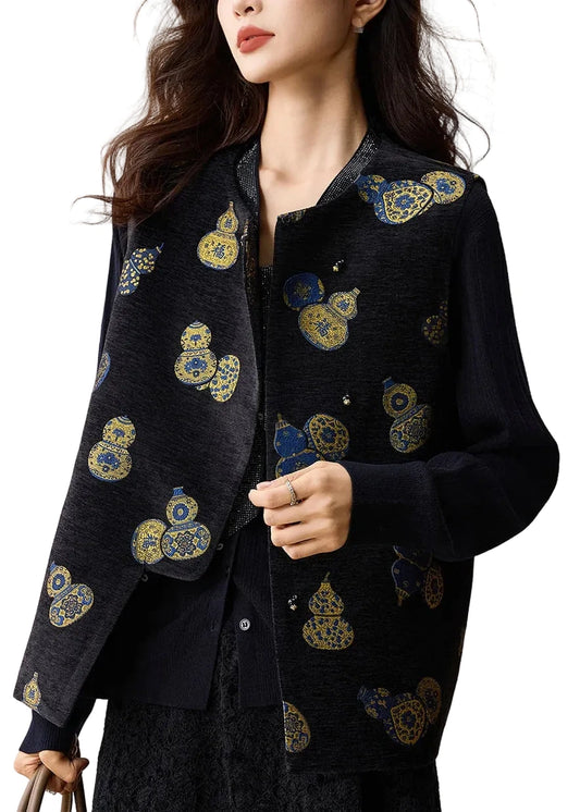 Women's Waistcoat Sleeveless with Gourd Pattern 0