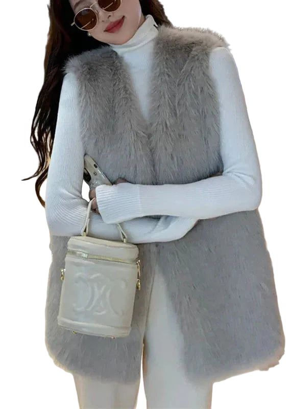 Women's Waistcoat V Neck Solid Winter Style 1