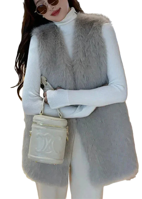 Women's Waistcoat V Neck Solid Winter Style 1