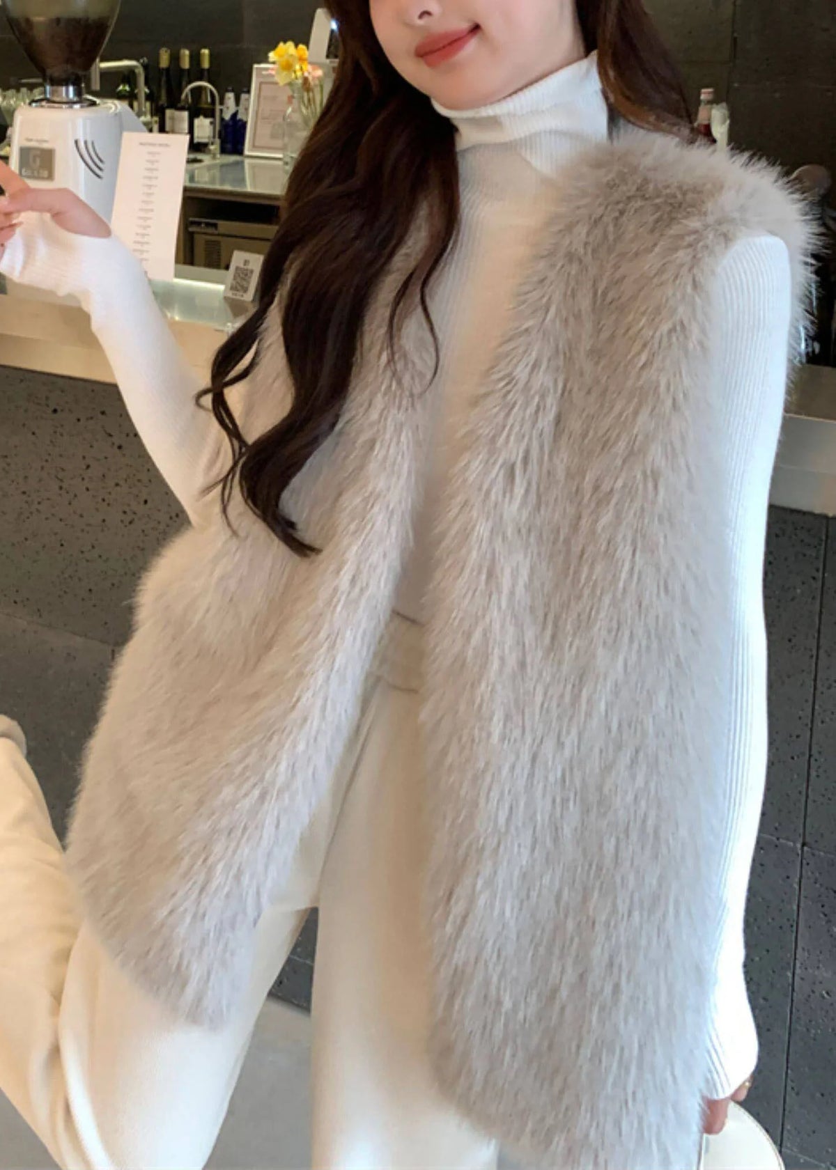 Women's Waistcoat V Neck Solid Winter Style 2