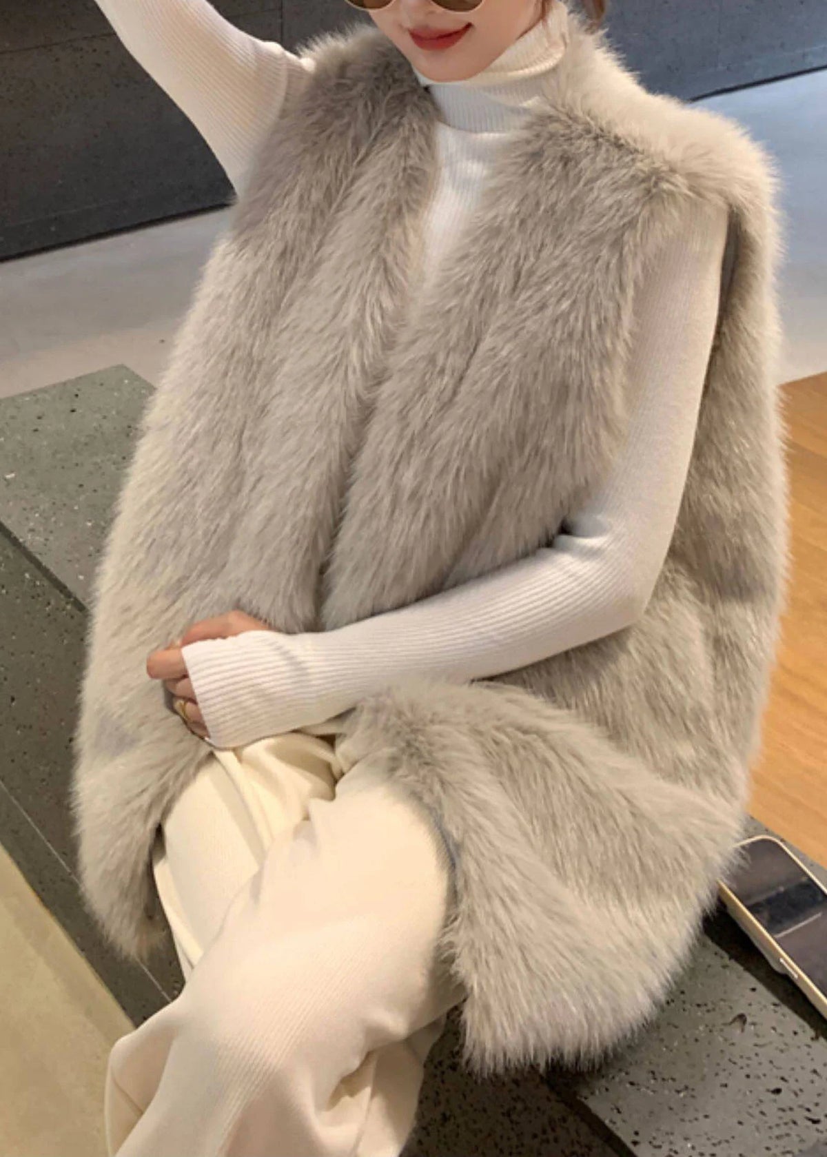 Women's Waistcoat V Neck Solid Winter Style 3