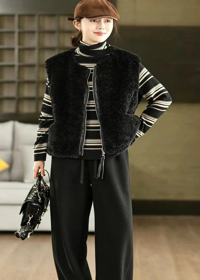 Women's Waistcoat Zip-Up O-Neck Winter Style 1