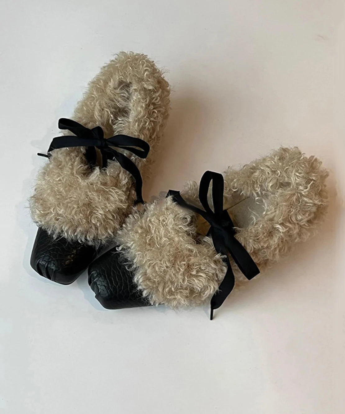 Women's Wedge Ballet Shoes Lace-Up Bow Detail 1