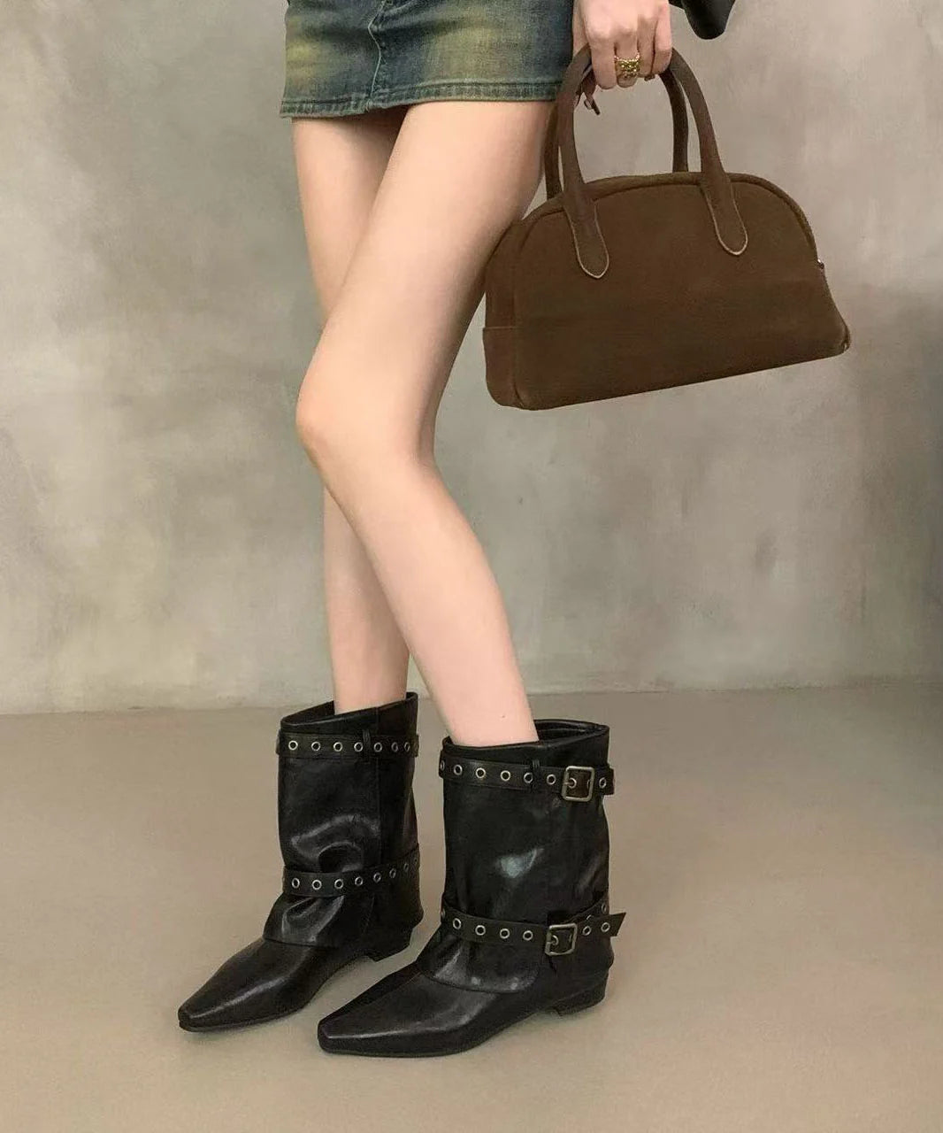 Women's Wedge Boots Pointed Toe Boho Style 3