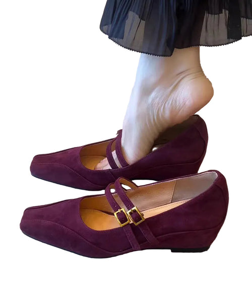 Women's Wedge Heel Shoes Buckle Strap Design 0