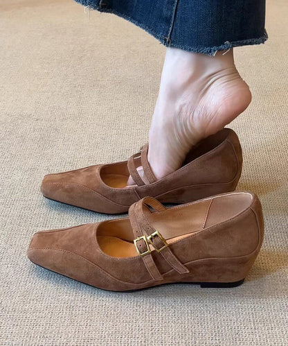Women's Wedge Heel Shoes Buckle Strap Design 1