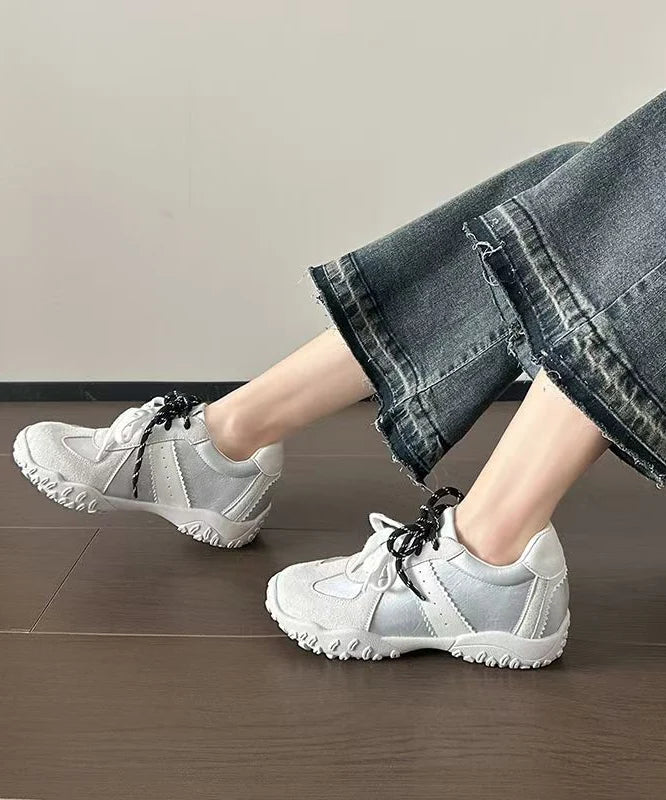 Women's Wedge Heel Shoes Lace-Up Casual Style 4