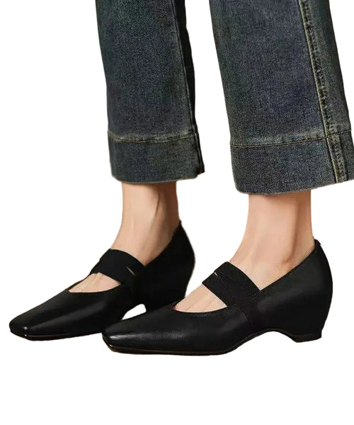 Women's Wedge Pumps Square Toe Cross Strap 0
