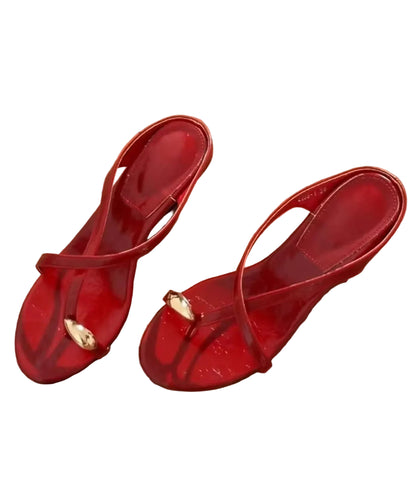 Women's Wedge Sandals Thong Spliced Design 3