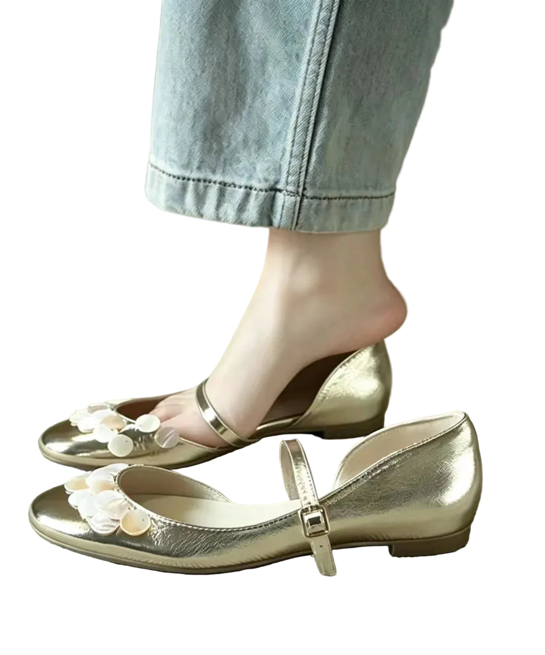 Women's Wedge Shoes Round Toe Buckle Strap 0