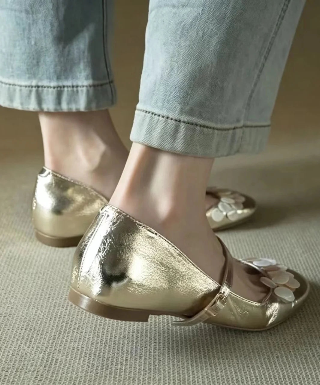 Women's Wedge Shoes Round Toe Buckle Strap 4