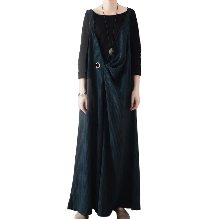 Women's Wide Leg Jumpsuit Striped Oversize Style 0
