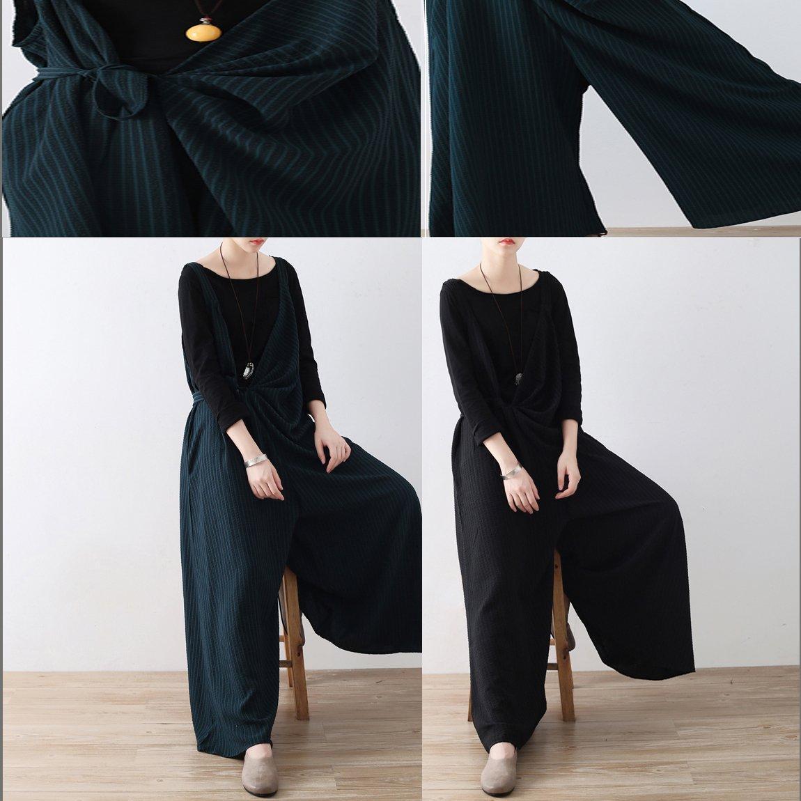 Women's Wide Leg Jumpsuit Striped Oversize Style 4