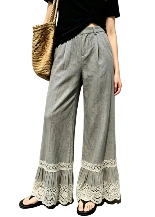 Women's Wide Leg Pants Casual Fit with Elastic Waist 0
