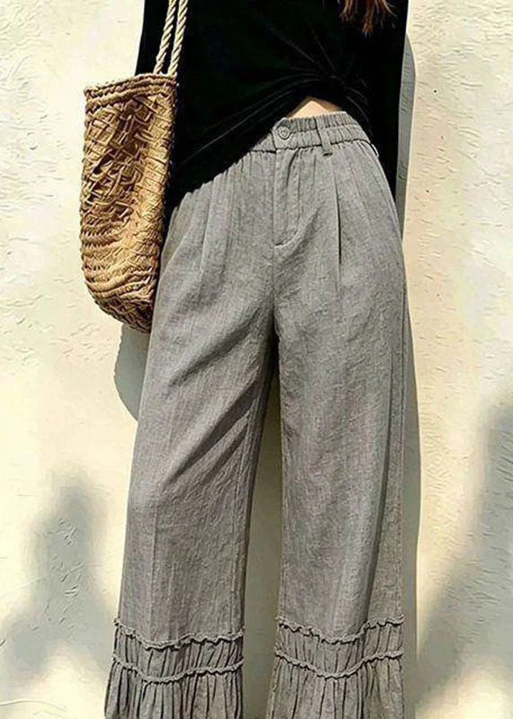 Women's Wide Leg Pants Ruffled Patchwork Style 1