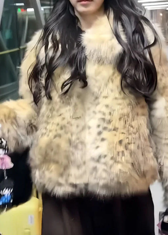 Women's Winter Coat Leopard Print Button Front 1
