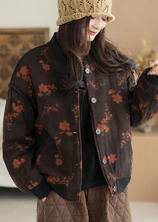 Women's Winter Coat Oversized Floral Pattern 2