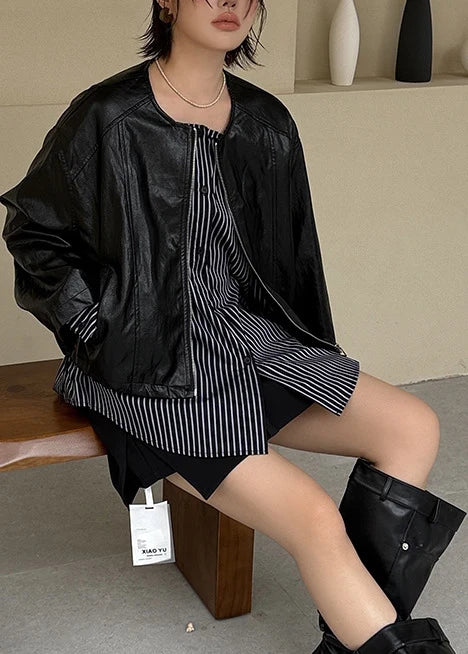 Women's Winter Coat Oversized Patchwork Striped Design 1