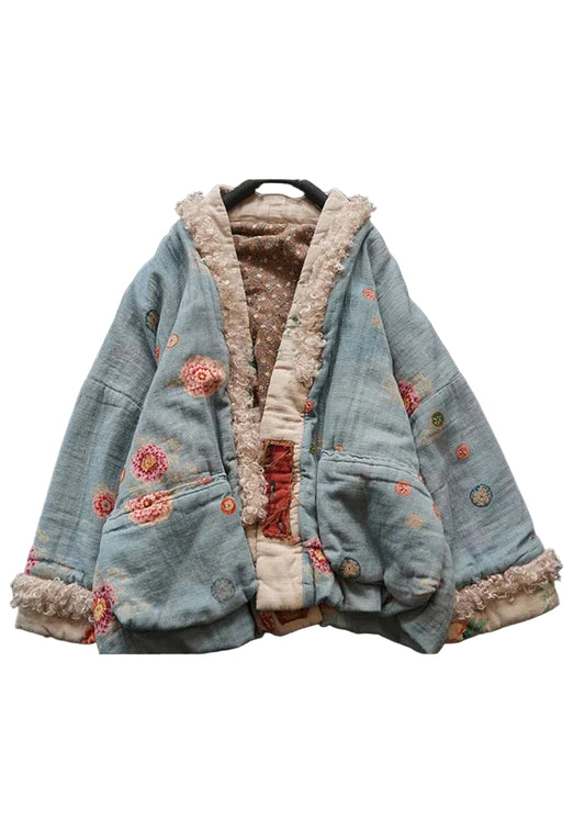 Women's Winter Coat V Neck Patchwork Style 0