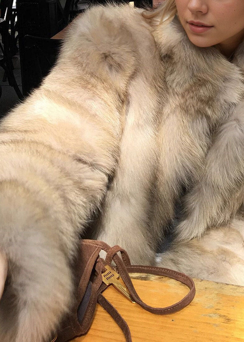 Women's Winter Coat with Fox Collar and Pockets 4