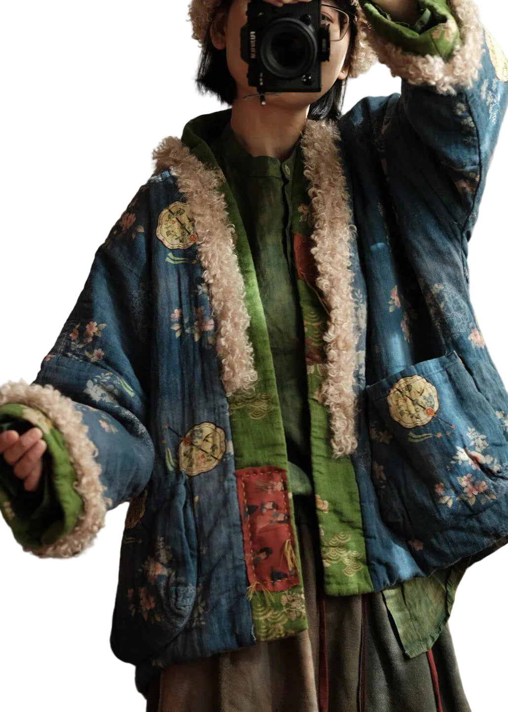 Women's Winter Coats Loose Fit Patchwork Style 2