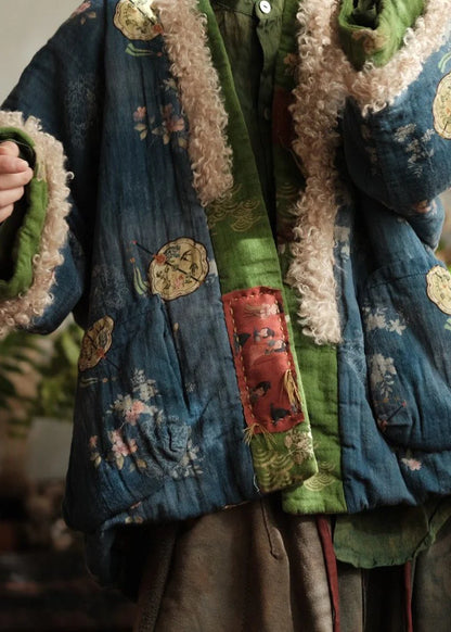 Women's Winter Coats Loose Fit Patchwork Style 4