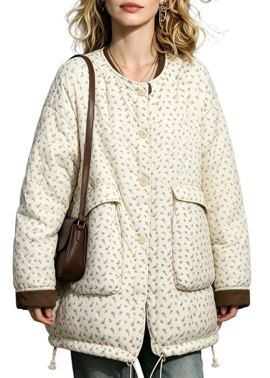 Women's Winter Jacket with Drawstring and Pocket Details 0