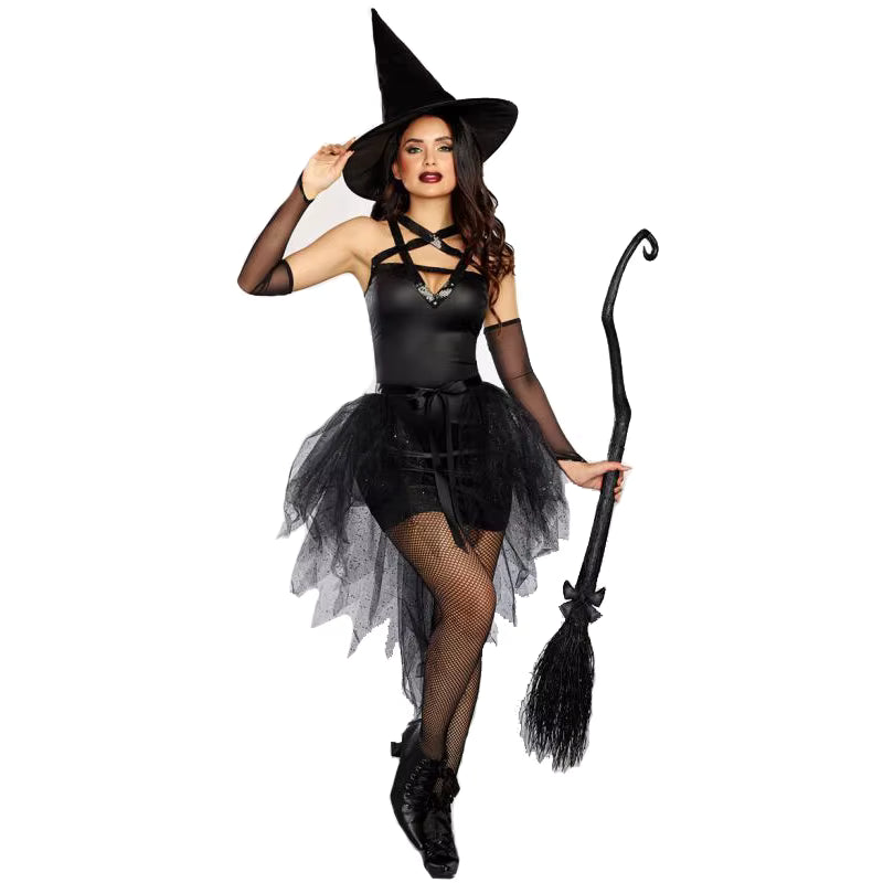 Women's Witch Costume Gothic Tutu Playsuit for Halloween 0