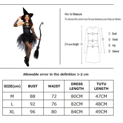 Women's Witch Costume Gothic Tutu Playsuit for Halloween 5
