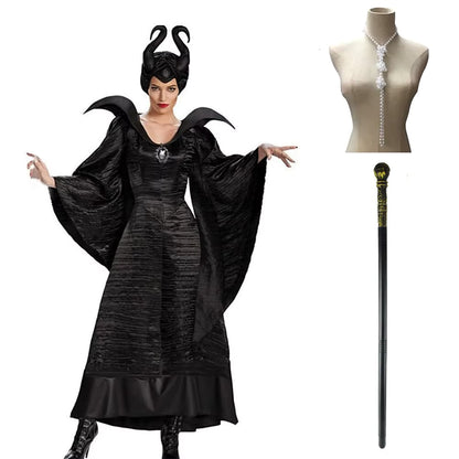 Women's Witch Costume Horned Hat and Skirt Set 1