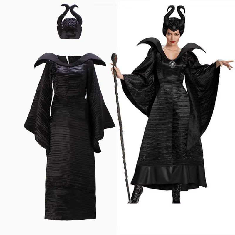 Women's Witch Costume Horned Hat and Skirt Set 4