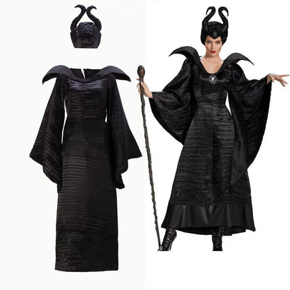 Women's Witch Costume Horned Hat and Skirt Set 4