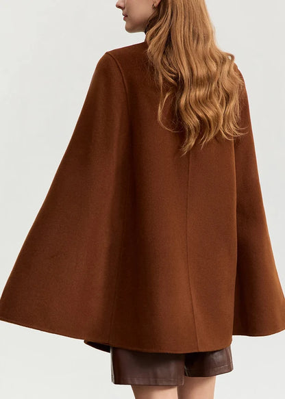 Women's Wool Coat Peter Pan Collar Cloak Sleeve 3