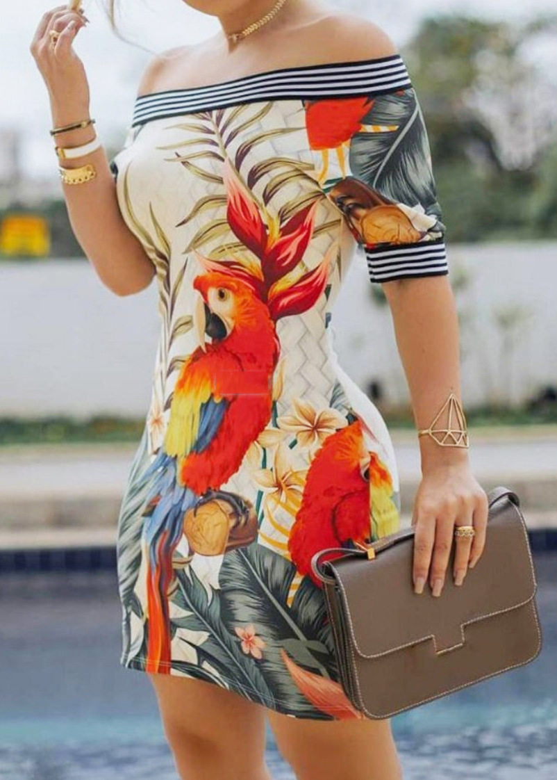 Women's Wrap Dress Cold Shoulder Summer Style 3