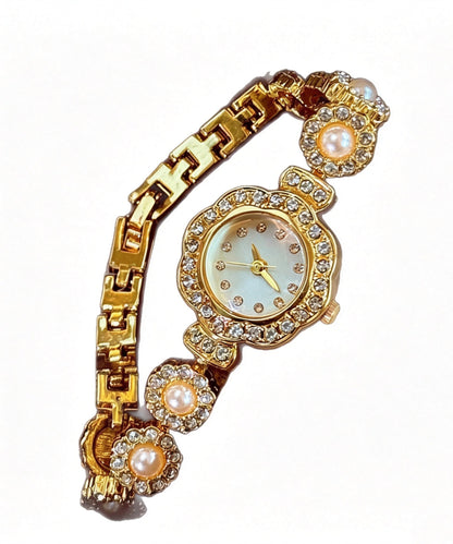 Women's Wristwatch Floral Design Pearl Accent 4