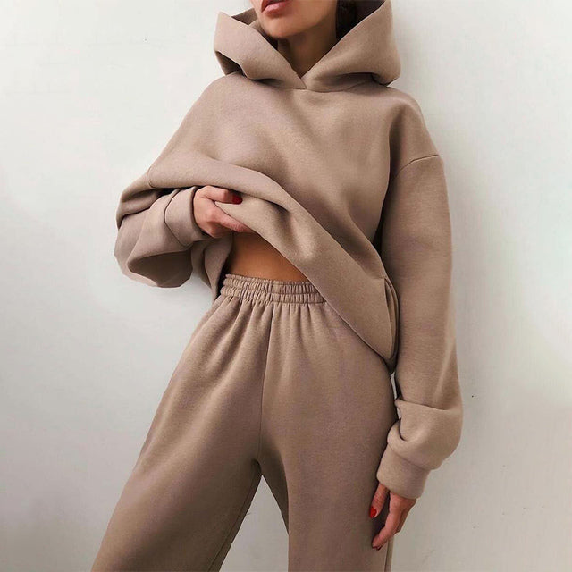 Women's 2-piece Fleece Set Casual for Winter