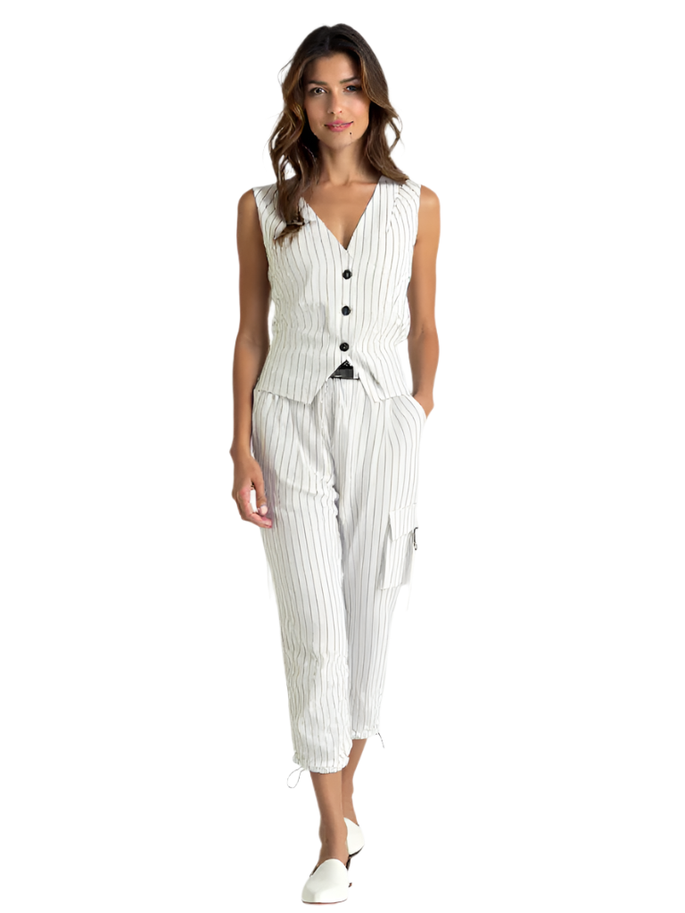 Women's 2-piece suit set waistcoat and trousers Striped