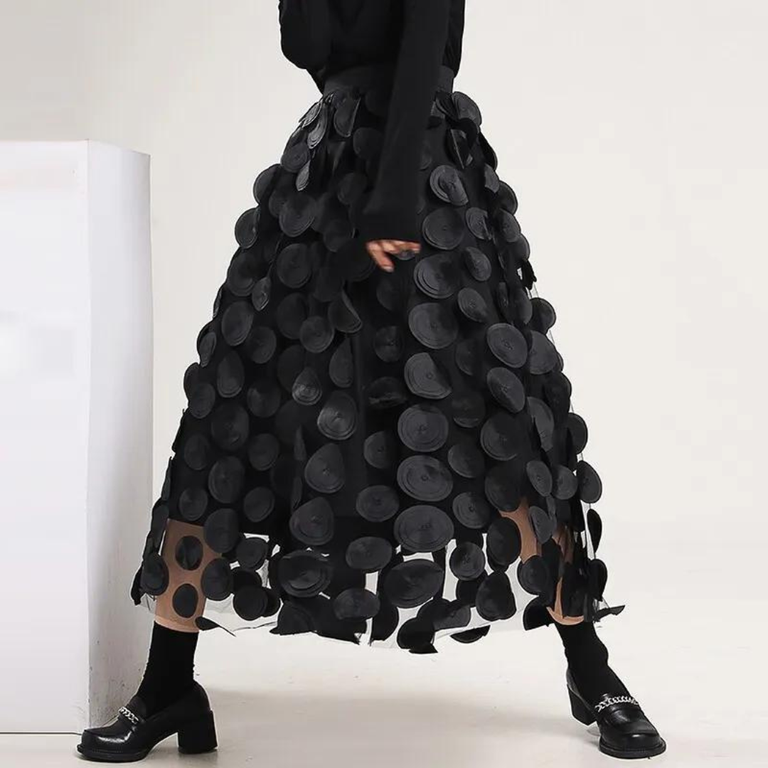 Women's 3D Polka Dot Tulle Mesh Skirt