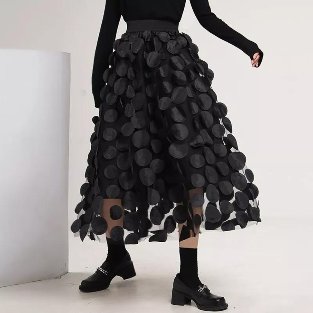 Women's 3D Polka Dot Tulle Mesh Skirt
