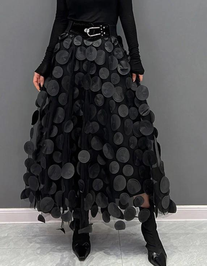 Women's 3D Polka Dot Tulle Mesh Skirt
