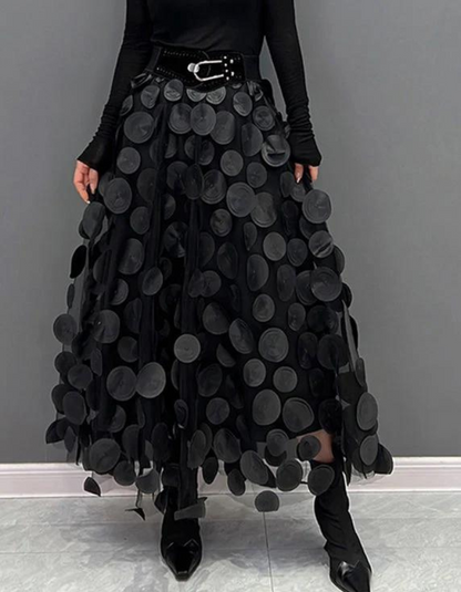 Women's 3D Polka Dot Tulle Mesh Skirt