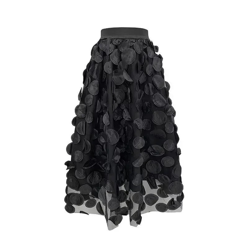 Women's 3D Polka Dot Tulle Mesh Skirt