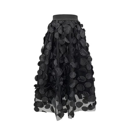 Women's 3D Polka Dot Tulle Mesh Skirt