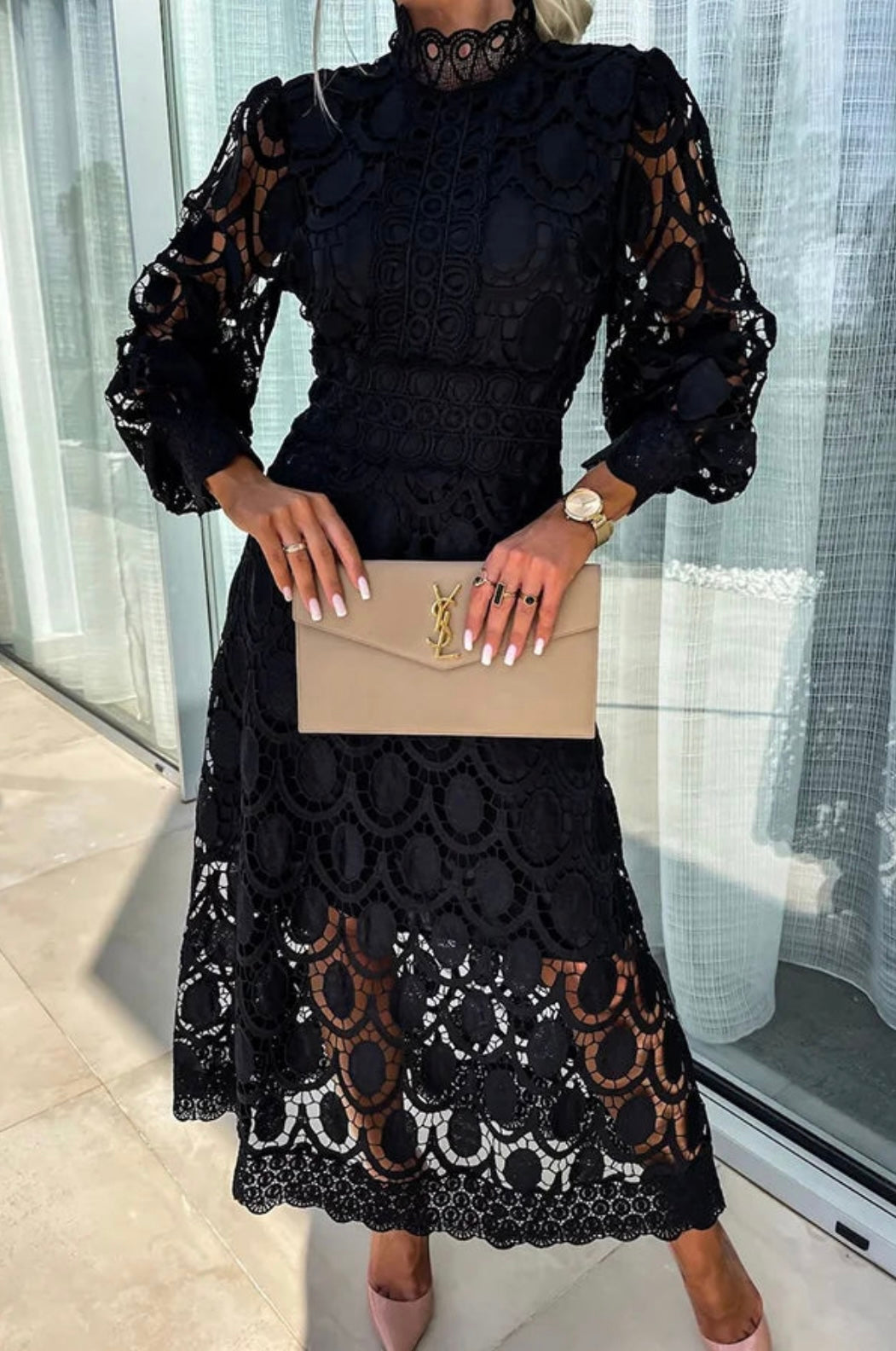 Women's A-Line Dress Lace Polyester For Special Occasions