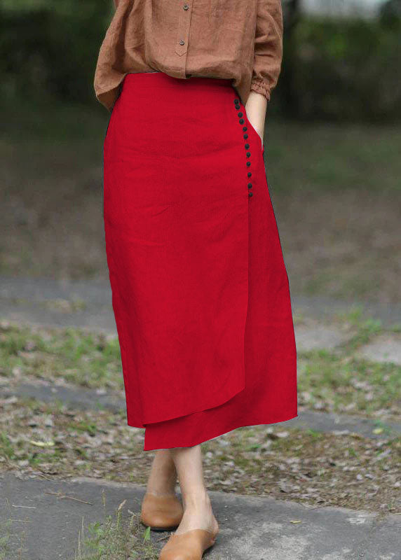 Women's A-line Skirt Asymmetric With Elastic Waist