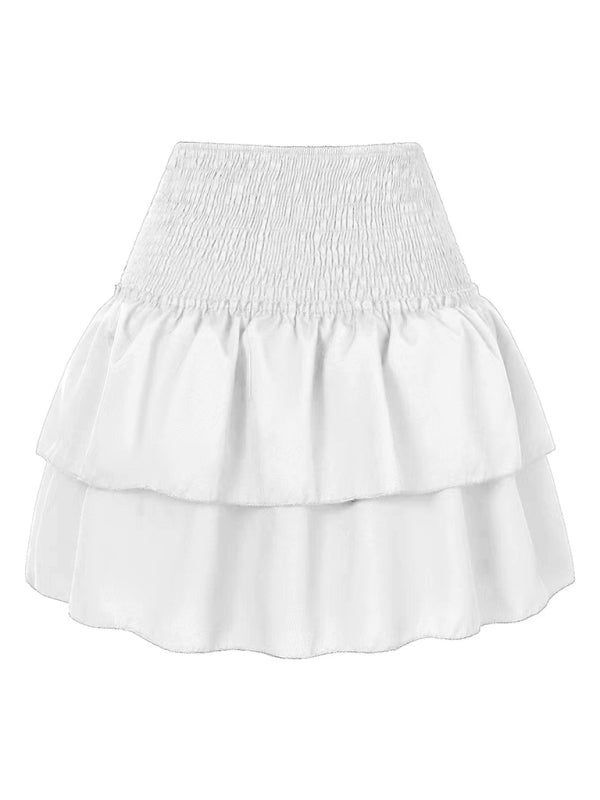 Women's A-line Skirt With Wrinkles and Floral Print