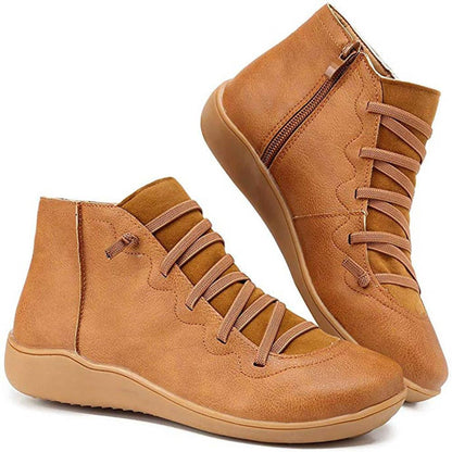 Women's Ankle Boots Fashionable Faux Leather Black Elegant Comfortable