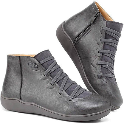 Women's Ankle Boots Fashionable Faux Leather Black Elegant Comfortable